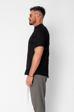 100% Linen tunic shirt Black [1]
