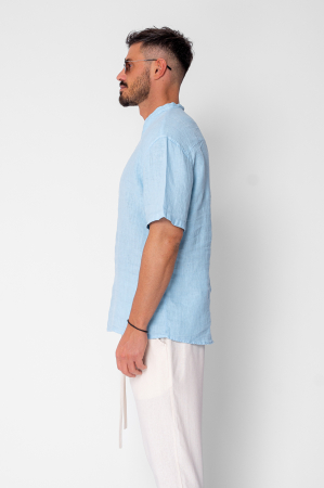 100% Linen tunic shirt Bleu [1]