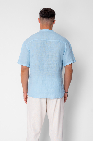 100% Linen tunic shirt Bleu [2]