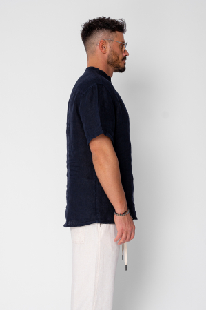 100% Linen tunic shirt Navy [1]