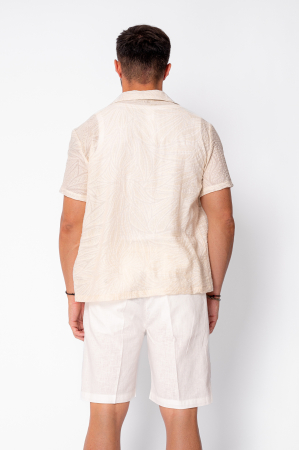 Knitted shirt with short sleeve Beige [2]