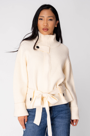 Short zip cardigan Cream [1]