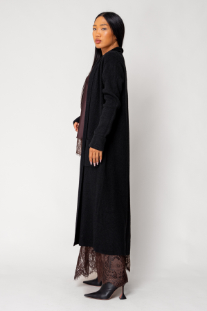 Long knitted cardigan Black [1]