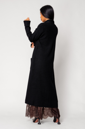 Long knitted cardigan Black [2]