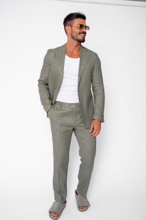 NEW - 100% IN suit with jacket and long pants Olive