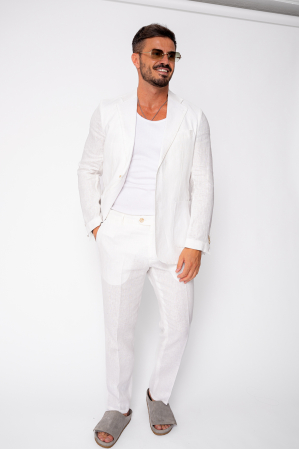 NEW - 100% IN suit with jacket and long pants White