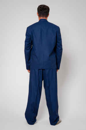 Costum din IN oversized sacou si pantalon lung Navy [2]