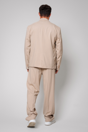 Costum Oversized sacou si pantalon lung Cream [2]