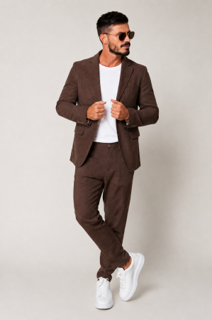 BARBATI - Costum Ralph din IN sacou si pantalon lung Brown