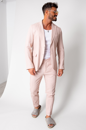 Sale Men - Ralph linen jacket and long pants suit Light Rose New