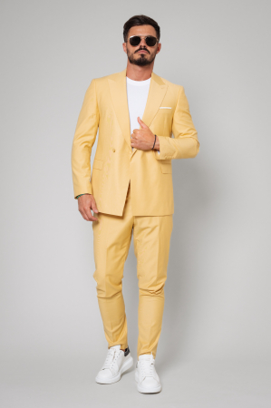 Sale Men - Jacket and long pants suit Light Yellow