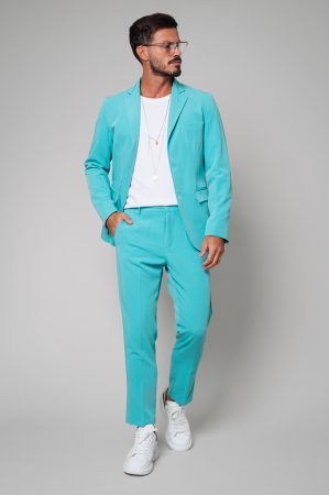 Costum sacou si pantalon lung Turquoise [1]