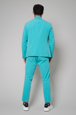 Costum sacou si pantalon lung Turquoise [3]
