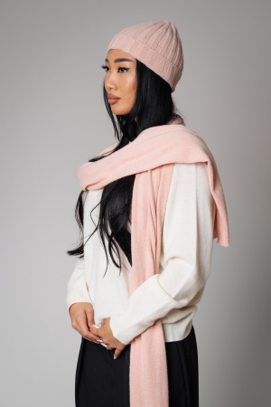 Fular din mix de lana si casmir Light Rose [2]