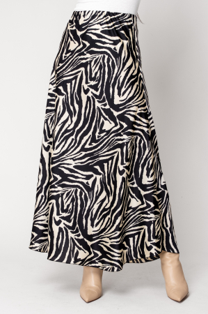FEMEI - Fusta lunga Print Beige/Black