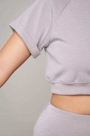 Taupe short top and skirt set [4]