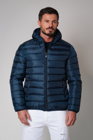 Geaca cu 2 fete fermoar si gluga Navy [1]