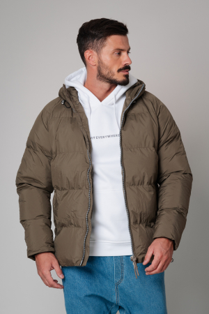 Geaca cu fermoar si gluga Kaki [1]