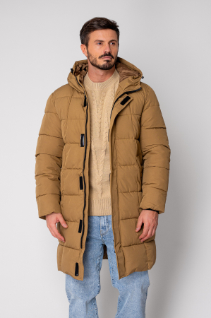 Promotii Barbati - Geaca lunga cu fermoar Brown I