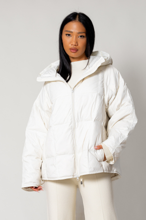 Oversized zip-up jacket with down filling Off White [3]
