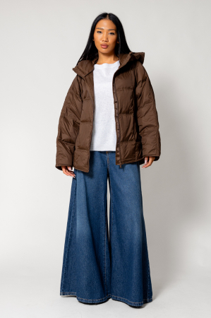 NOUTATI - Geaca oversized usoara cu umplutura de puf Brown