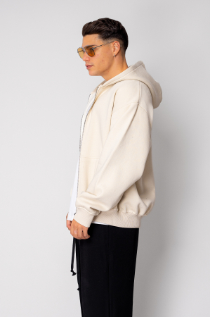 Hoodie with zip Light Biege II [1]