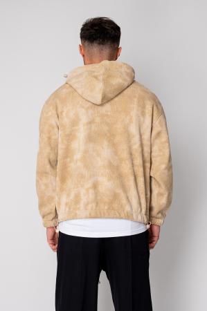 Beige short zip hoodie [3]