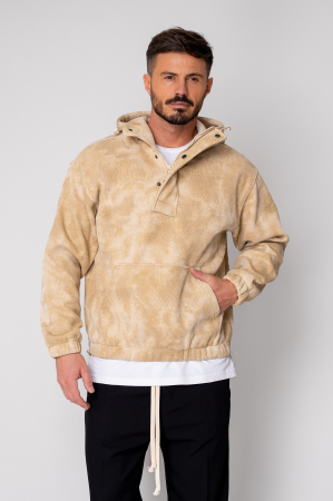 Beige short zip hoodie [1]