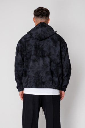 Black short zip hoodie [3]