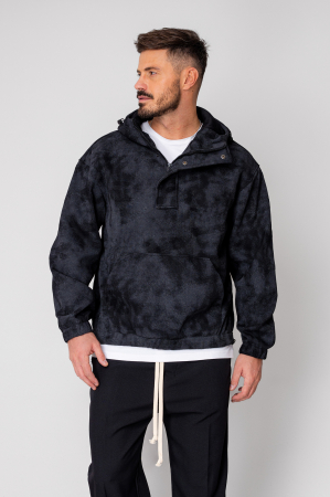 Black short zip hoodie [1]