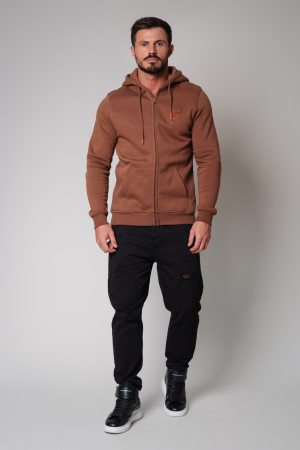 Hanorace si Bluze - Hanorac Heavy cu fermor Brown