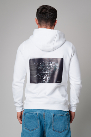 Hanorace si Bluze - Hanorac Heavy cu gluga White