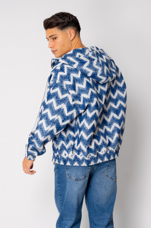 Jacheta cu fermoar si gluga Oversized Blue [3]