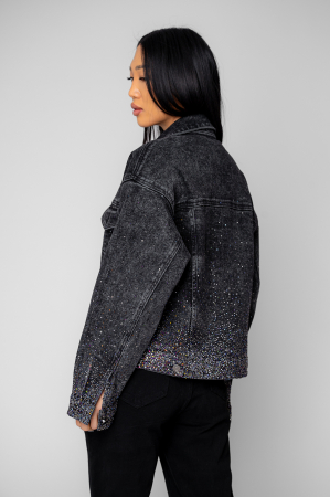 Black rhinestone denim jacket [3]