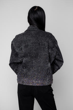 Black rhinestone denim jacket [4]