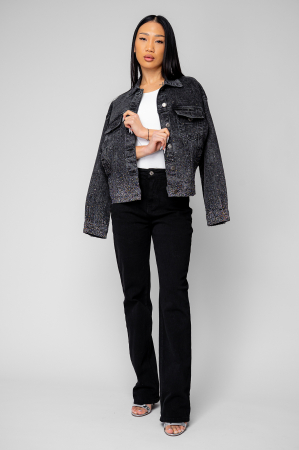 Black rhinestone denim jacket [6]