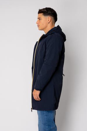 Zip-up Long Hooded Jacket Navy [1]