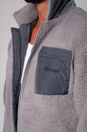 Jacheta plusata cu fermoar Grey [3]