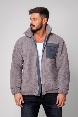 Jacheta plusata cu fermoar Grey [0]