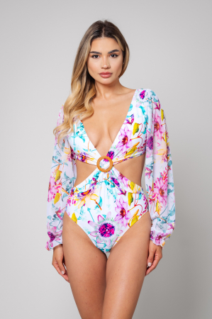 PROMOTII - Costum de Baie intreg White/Pink
