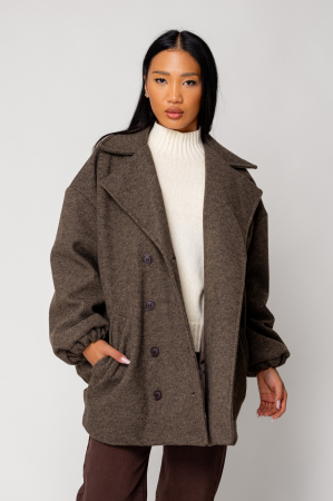 Oversized Brown Short Coat [1]