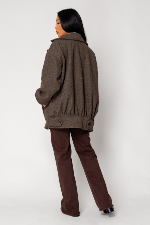 Oversized Brown Short Coat [4]