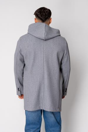 Long Coat with hood Grey Melange [2]