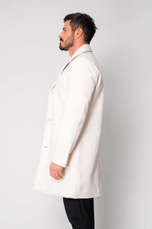 Long Coat with Buttons Off White [2]