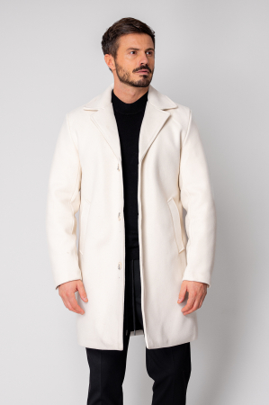 Long Coat with Buttons Off White [1]