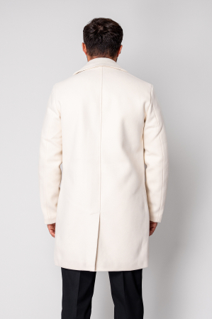 Long Coat with Buttons Off White [3]