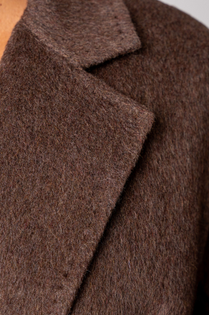 Palton lung handmade din Lana, Brown [3]