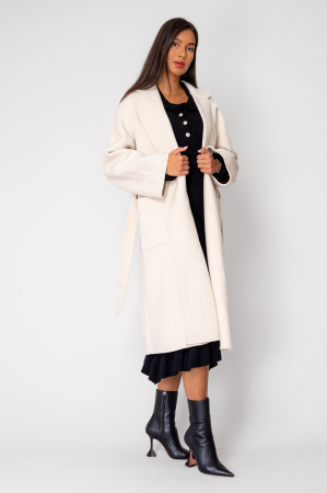 Long wool handmade coat, Cream [3]