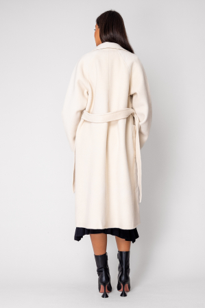 Long wool handmade coat, Cream [4]