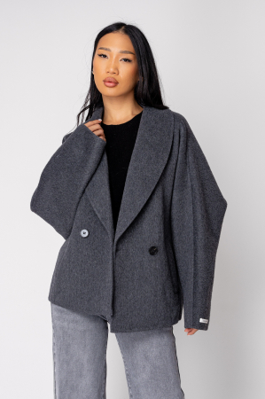 Palton scurt Handmade din Lana, Grey Anthracite [1]